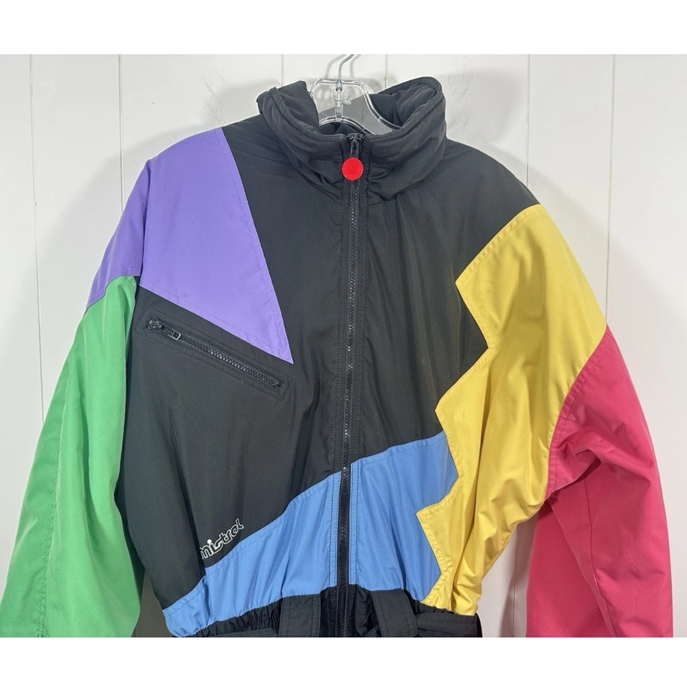 Mistral Ski Suit Snowsuit Sz 14 Big 80’ One Piece Post Modern Snow Color block - Picture 2 of 16